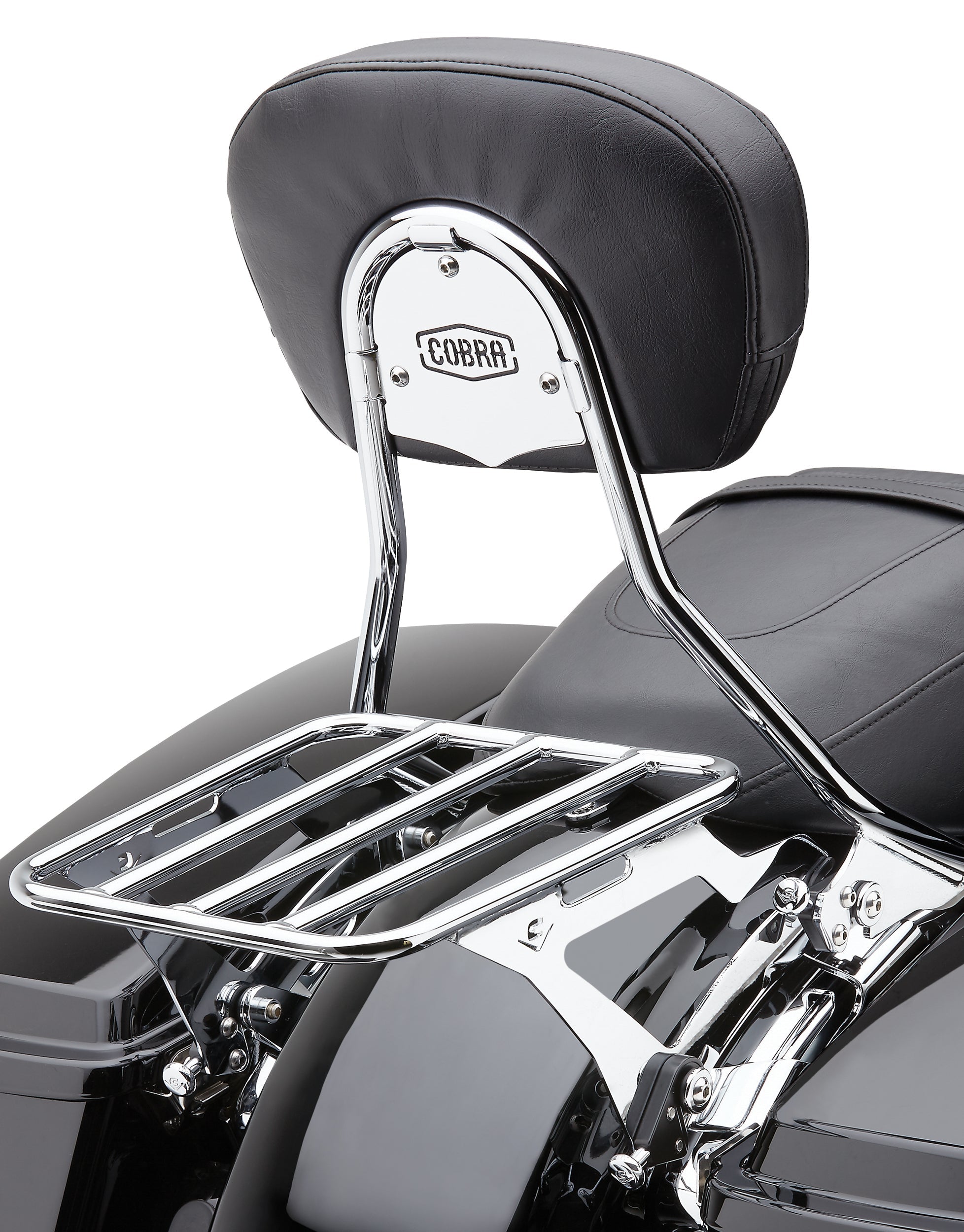 COBRA Detach Backrest Short Chrome Flh/Flt 97 08 Body