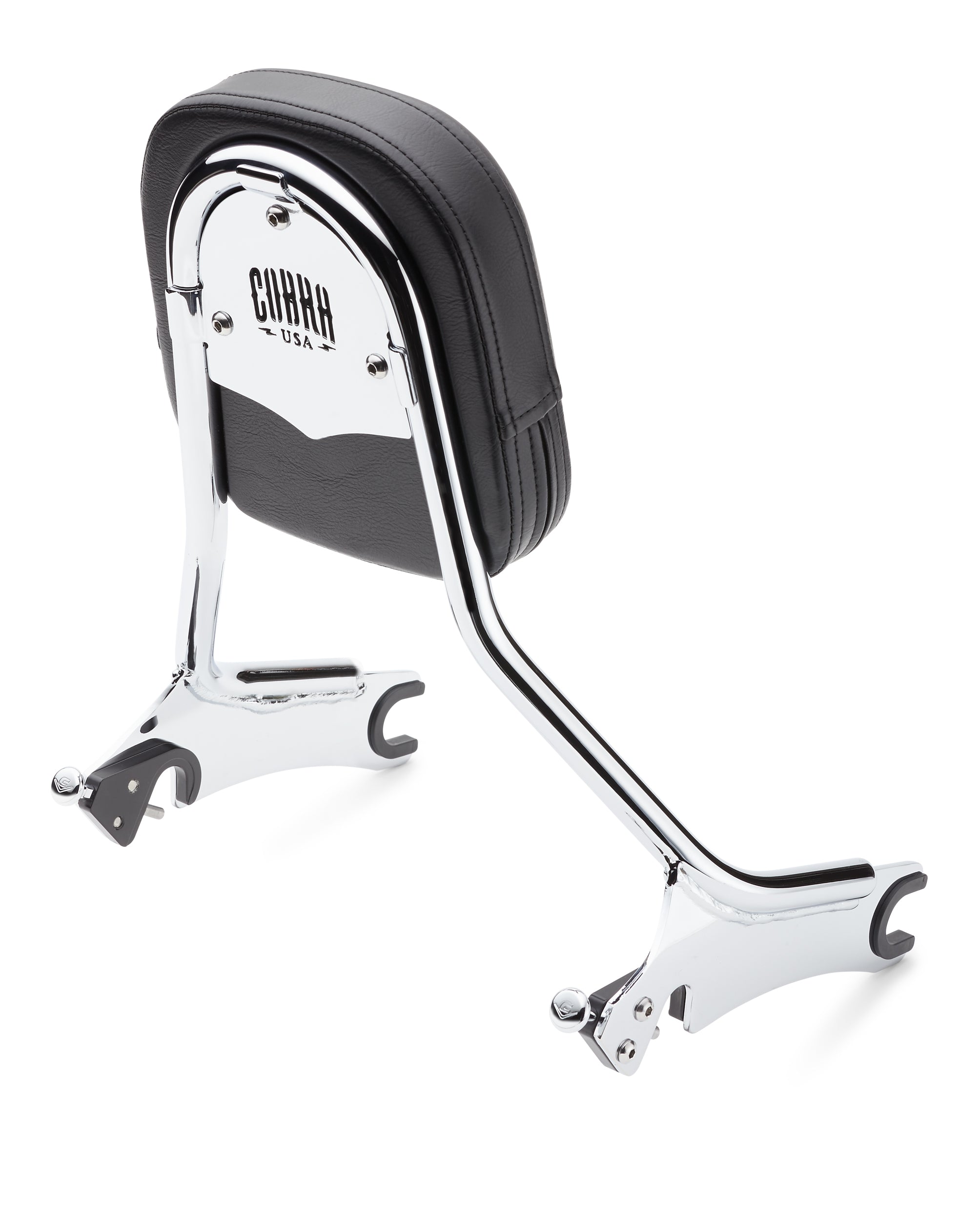 COBRA Detach Backrest Tall Med Pad Chrome Chieftain 14