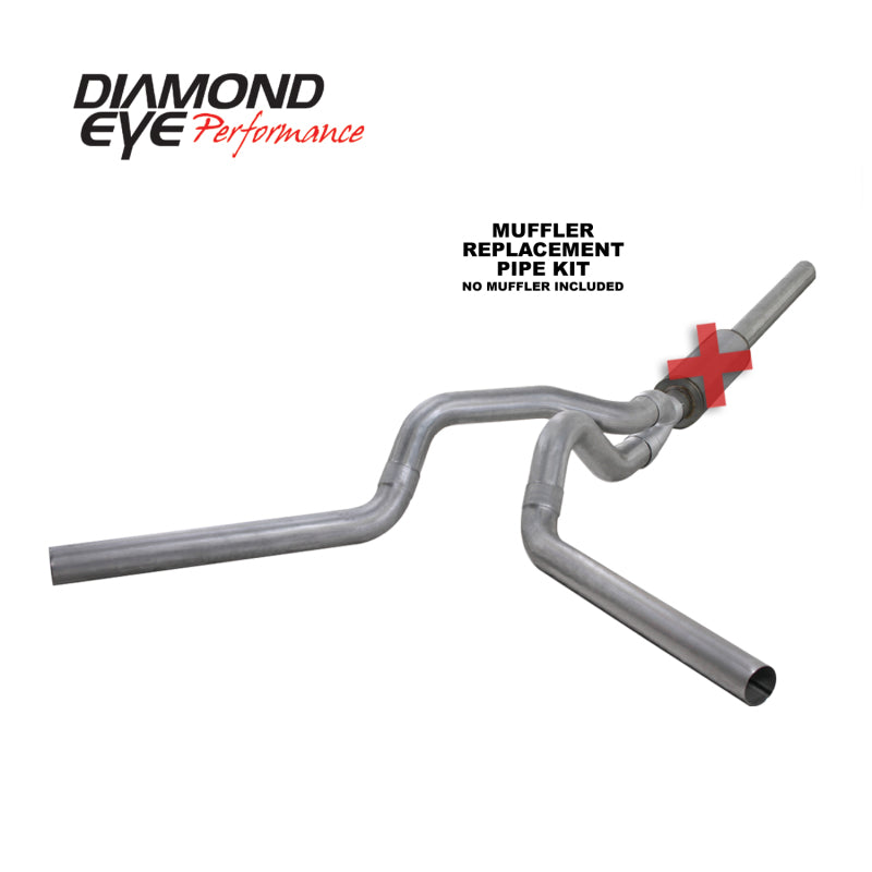 Diamond Eye Performance KIT 4in CB MFLR RPLCMENT PIPE DUAL AL: 2004.5-2007.5 DODGE CUMMINS 600 - Exhaust Mufflers & Tips
