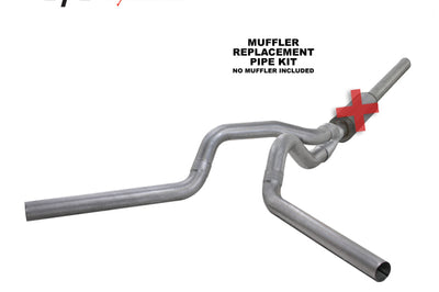 Diamond Eye Performance KIT 4in CB MFLR RPLCMENT PIPE DUAL AL: 2004.5-2007.5 DODGE CUMMINS 600 - Exhaust Mufflers & Tips
