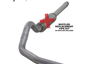 Diamond Eye Performance KIT 4in CB MFLR RPLCMENT PIPE SGL AL: 94-97 FORD 7.3L F250/F350 PWRSTROKE - Exhaust Mufflers &