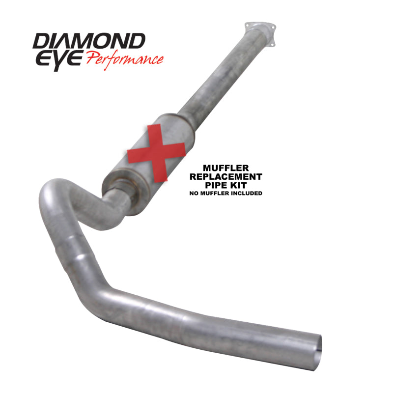 Diamond Eye Performance KIT 4in CB SGL MFLR RPLCMENT PIPE SS 01-05 CHEVY/GMC 6.6L 2500/3500 - Exhaust Mufflers & Tips