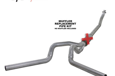 Diamond Eye Performance KIT 4in TB MFLR RPLCMENT PIPE DUAL AL: 94-02 DODGE CUMMINS 5.9L - Exhaust Mufflers & Tips