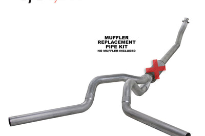 Diamond Eye Performance KIT 4in TB MFLR RPLCMENT PIPE DUAL AL: 94-02 DODGE CUMMINS 5.9L - Exhaust Mufflers & Tips