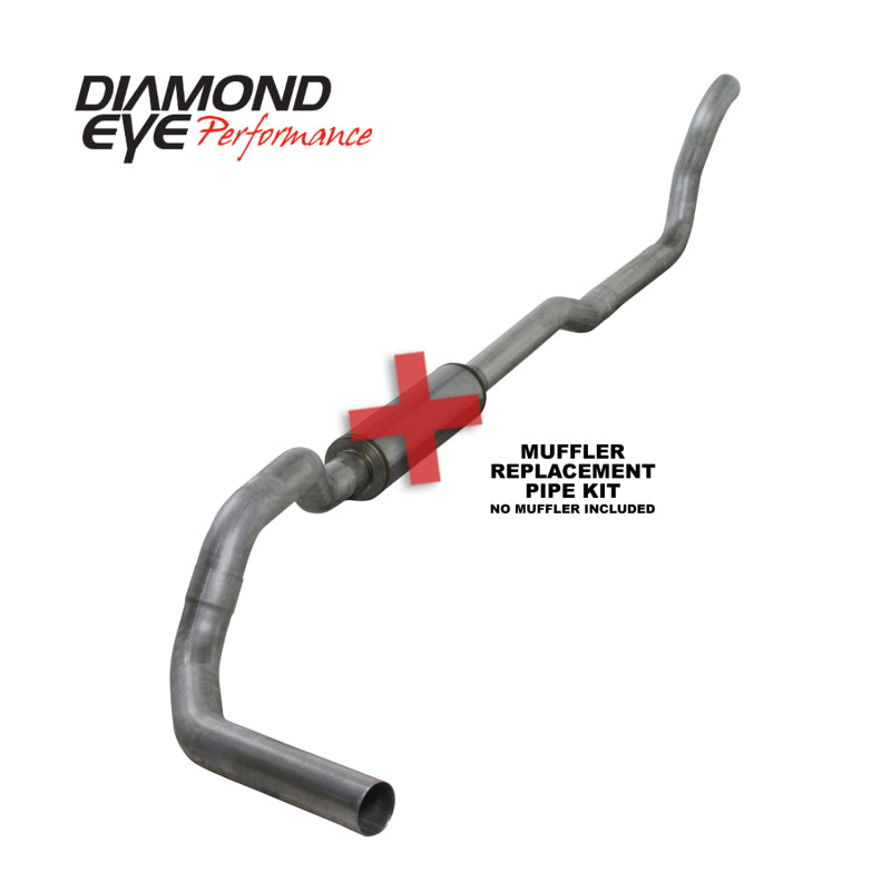 Diamond Eye Performance KIT 4in TB MFLR RPLCMENT PIPE SGL AL: 2-WHEEL DRIVE ONLY 89-93 DODGE CUMMINS 5.9L - Exhaust