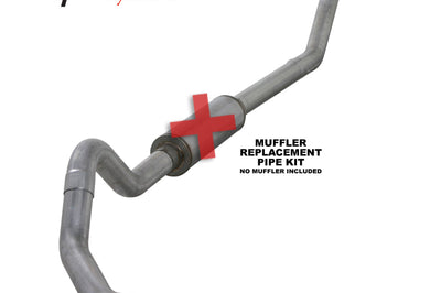 Diamond Eye Performance KIT 4in TB MFLR RPLCMENT PIPE SGL AL: 98.5 - 02 DODGE CUMMINS 5.9L - Exhaust Mufflers & Tips
