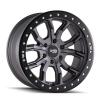 Dirty Life 9303 DT-1 17x9/5x127 BP/-12mm Offset/78.1mm Hub Matte Gunmetal Wheel - Simulated Rashring - Wheels