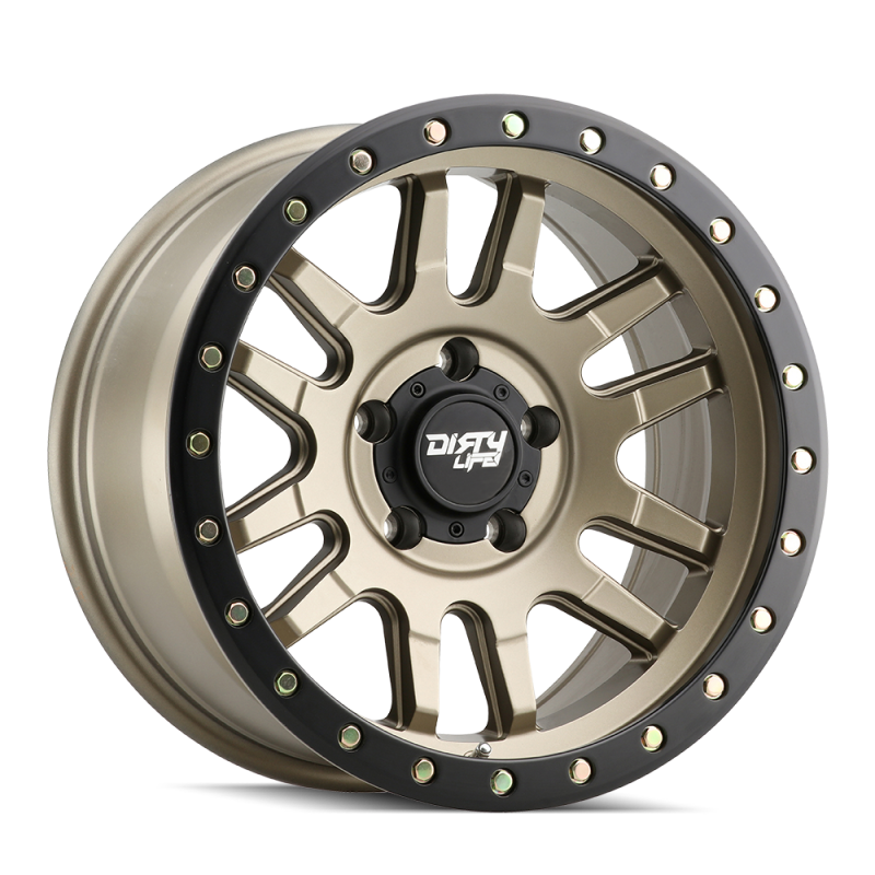 Dirty Life 9309 Canyon Pro 17x9/5x127 BP/-12mm Offset/71.5mm Hub Satin Gold Wheel - Beadlock - Wheels