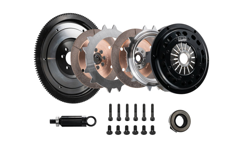 DKM Clutch 98-06 BMW 320i 215mm Ceramic Twin Disc MRX Kit w/Flywheel (850 ft/lbs Torque) - Drivetrain