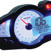 Koso Dl-03sr Digital Gauge Black Bezel - White - Street Collection