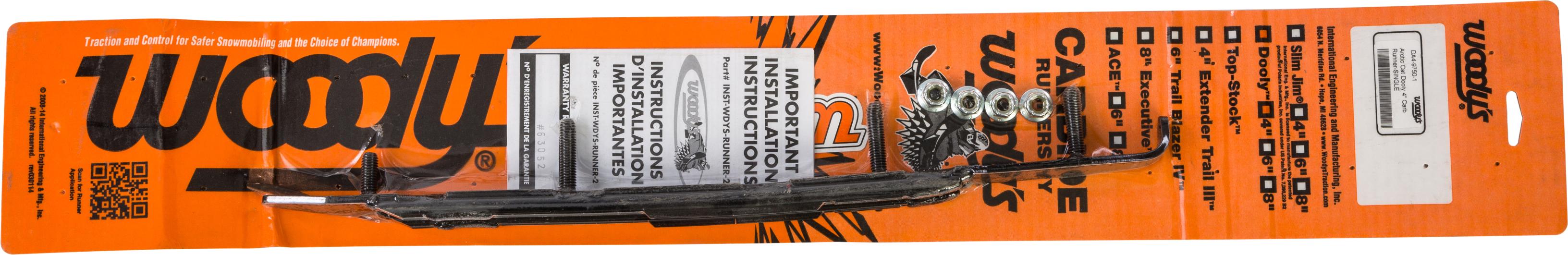 Woodys Dooly 4’’ Carbide Runner - Snowmobile Collection