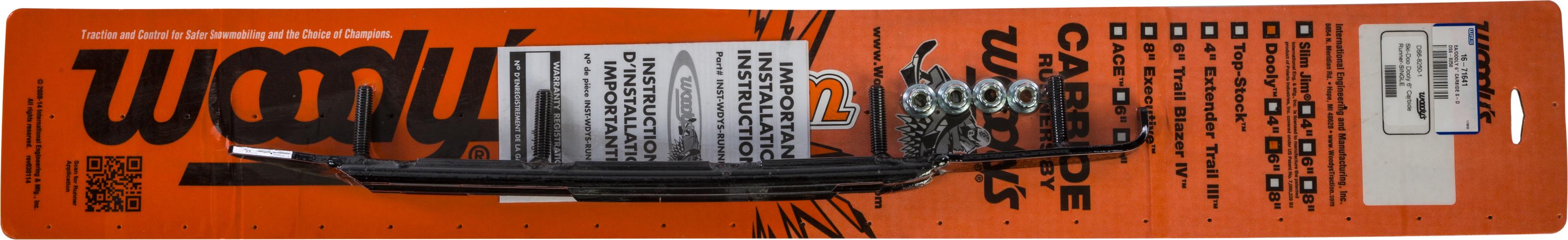 Woodys Dooly 6’’ Carbide Runner - Snowmobile Collection