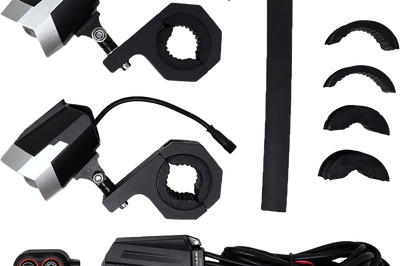 PATHFINDER Dual Switchback Led Lights Silver/Blk Wireless Remote Pr