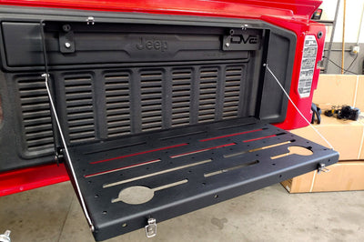 DV8 Offroad Jeep JL Tailgate Mounted Table (Trail Table) - Black - Truck Bed Accessories