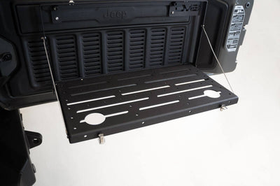 DV8 Offroad Jeep JL Tailgate Mounted Table (Trail Table) - Black - Truck Bed Accessories
