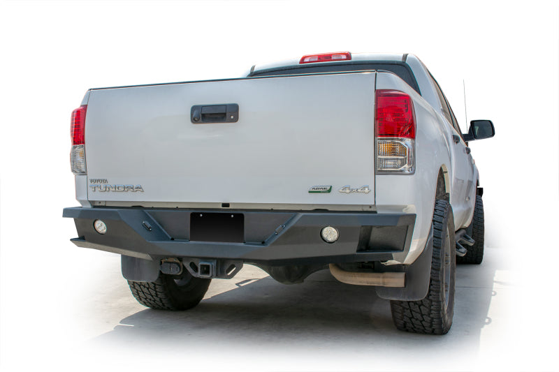 DV8 Offroad 07-13 Toyota Tundra Rear Bumper Winch Ready - Black Powdercoat - Bumpers Grilles & Guards