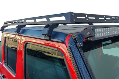 DV8 Offroad 07-18 Jeep Wrangler JK 4 DR / JL 2 & JT / 18+ Gladiator Roof Rack - Roofs Accessories