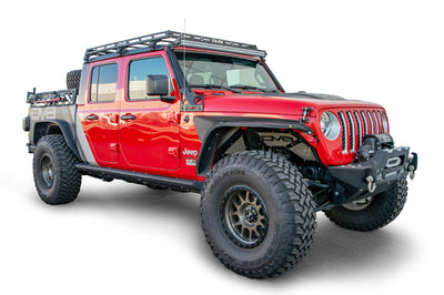 DV8 Offroad 07-18 Jeep Wrangler JK 4 DR / JL 2 & JT / 18+ Gladiator Roof Rack - Roofs Accessories