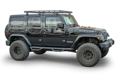 DV8 Offroad 07-18 Jeep Wrangler JK 4 DR / JL 2 & JT / 18+ Gladiator Roof Rack - Roofs Accessories