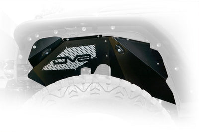 DV8 Offroad 07-18 Jeep Wrangler JK Front Aluminum Inner Fender w/ Rock Lights - Black - Body Armor & Protection
