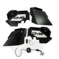 DV8 Offroad 07-18 Jeep Wrangler JK Front Aluminum Inner Fender w/ Rock Lights - Black - Body Armor & Protection