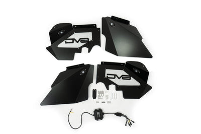 DV8 Offroad 07-18 Jeep Wrangler JK Front Aluminum Inner Fender w/ Rock Lights - Black - Body Armor & Protection