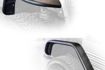 DV8 Offroad 07-18 Jeep Wrangler JK Front & Rear Flat Tube Fenders - Exterior Styling