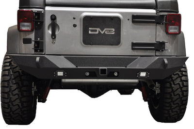 DV8 Offroad 07-18 Jeep Wrangler JK Full Length Rear Bumper w/ Lights - Bumpers Grilles & Guards