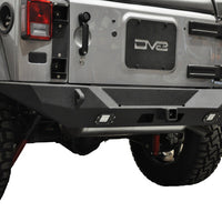 DV8 Offroad 07-18 Jeep Wrangler JK Full Length Rear Bumper w/ Lights - Bumpers Grilles & Guards