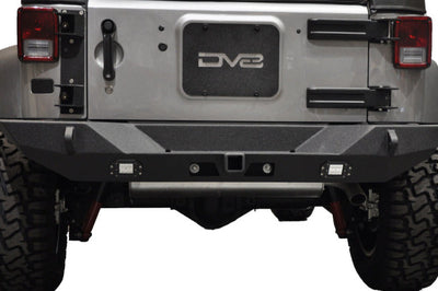 DV8 Offroad 07-18 Jeep Wrangler JK Full Length Rear Bumper w/ Lights - Bumpers Grilles & Guards