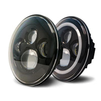 DV8 Offroad 07-18 Jeep Wrangler JK LED Projector Headlights w/ Angel Eyes - Lights