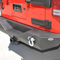 DV8 Offroad 07-18 Jeep Wrangler JK Steel Mid Length Rear Bumper - Bumpers Grilles & Guards