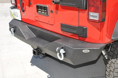 DV8 Offroad 07-18 Jeep Wrangler JK Steel Mid Length Rear Bumper - Bumpers Grilles & Guards