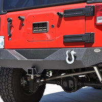 DV8 Offroad 07-18 Jeep Wrangler JK Steel Mid Length Rear Bumper - Bumpers Grilles & Guards