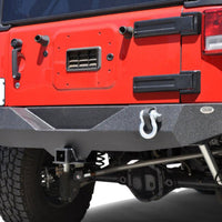 DV8 Offroad 07-18 Jeep Wrangler JK Steel Mid Length Rear Bumper - Bumpers Grilles & Guards