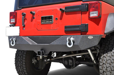 DV8 Offroad 07-18 Jeep Wrangler JK Steel Mid Length Rear Bumper - Bumpers Grilles & Guards
