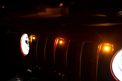 DV8 Offroad 2018+ Jeep JL Grill Amber Marker Lights - Bumpers Grilles & Guards