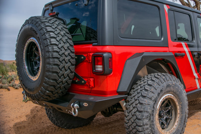 DV8 Offroad 2018 + Jeep Wrangler JL Tailgate Mounted Tire Carrier - Roofs & Roof Accessories