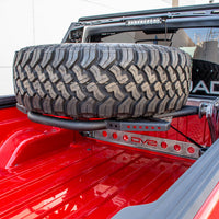 DV8 Offroad 2019 + Jeep Gladiator In-Bed Adjustable Tire Carrier - Roofs & Roof Accessories