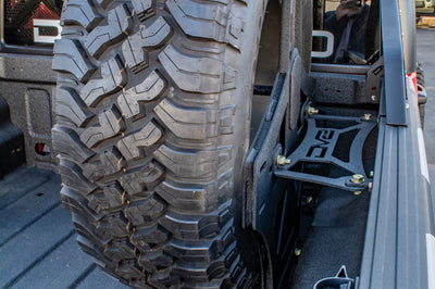 DV8 Offroad 2019 + Jeep Gladiator Universal Stand Up In-Bed Tire Carrier - Roofs & Roof Accessories