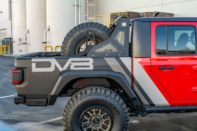 DV8 Offroad 2019 + Jeep Gladiator Universal Stand Up In-Bed Tire Carrier - Roofs & Roof Accessories
