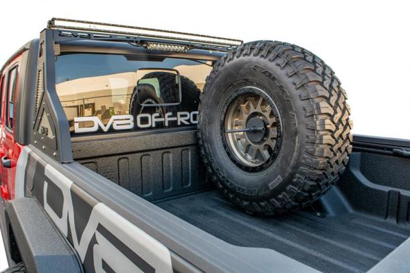 DV8 Offroad 2019 + Jeep Gladiator Universal Stand Up In-Bed Tire Carrier - Roofs & Roof Accessories