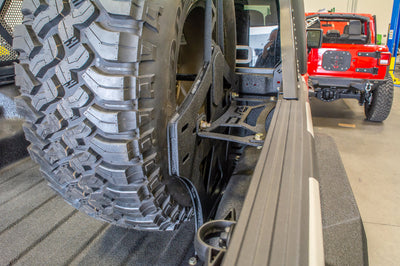 DV8 Offroad 2019 + Jeep Gladiator Universal Stand Up In-Bed Tire Carrier - Roofs & Roof Accessories