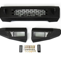DV8 Offroad 2021 + Ford Bronco Bumper- Accommodates 20in Dual Row Light Bar & (4) 3in Pod Mount - Bumpers Grilles Guards