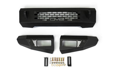 DV8 Offroad 2021 + Ford Bronco Bumper- Accommodates 20in Dual Row Light Bar & (4) 3in Pod Mount - Bumpers Grilles Guards