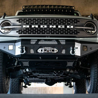 DV8 Offroad 2021+ Ford Bronco Front Bumper Winch Capable w/ Optional Bull Bar/Aux Light Opening - Bumpers Grilles &