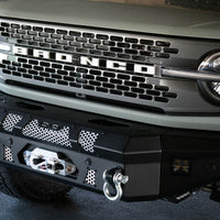 DV8 Offroad 2021+ Ford Bronco Front Bumper Winch Capable w/ Optional Bull Bar/Aux Light Opening - Bumpers Grilles &