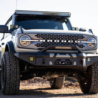 DV8 Offroad 2021+ Ford Bronco Front Bumper Winch Capable w/ Optional Bull Bar/Aux Light Opening - Bumpers Grilles &