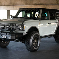 DV8 Offroad 2021+ Ford Bronco Front Bumper Winch Capable w/ Optional Bull Bar/Aux Light Opening - Bumpers Grilles &