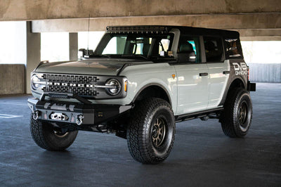 DV8 Offroad 2021+ Ford Bronco Front Bumper Winch Capable w/ Optional Bull Bar/Aux Light Opening - Bumpers Grilles &